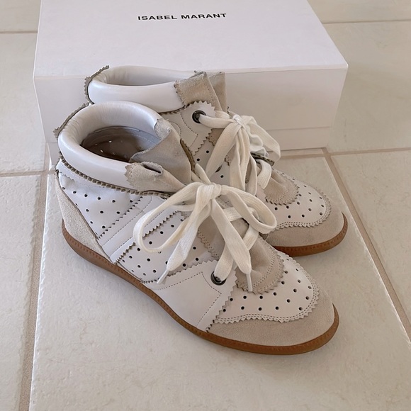 Isabel Marant Shoes - Isabel Marant - Betty Suede Leather White Sneakers, Size 40